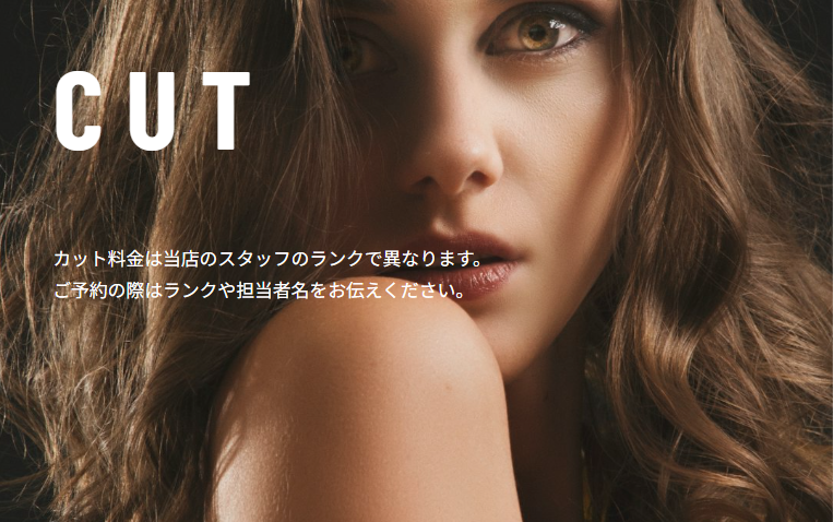 Radiant AuraのCUTメニュービジュアル